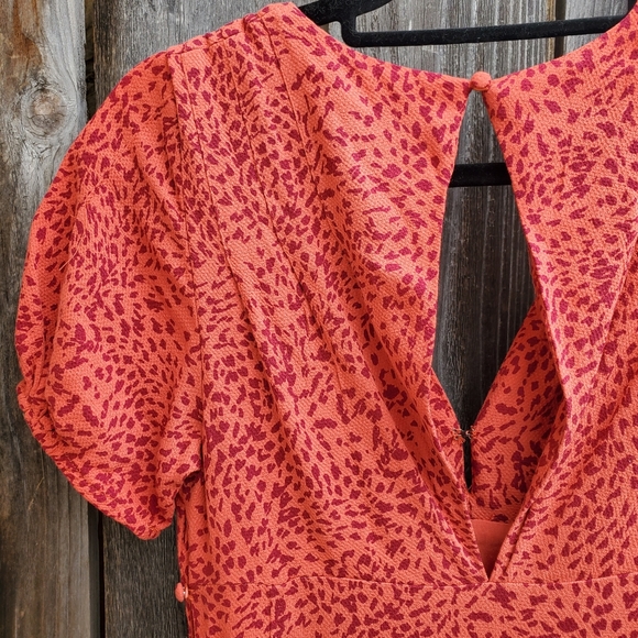 Free People Leopard Midi Button Side Dress - Picture 11 of 14